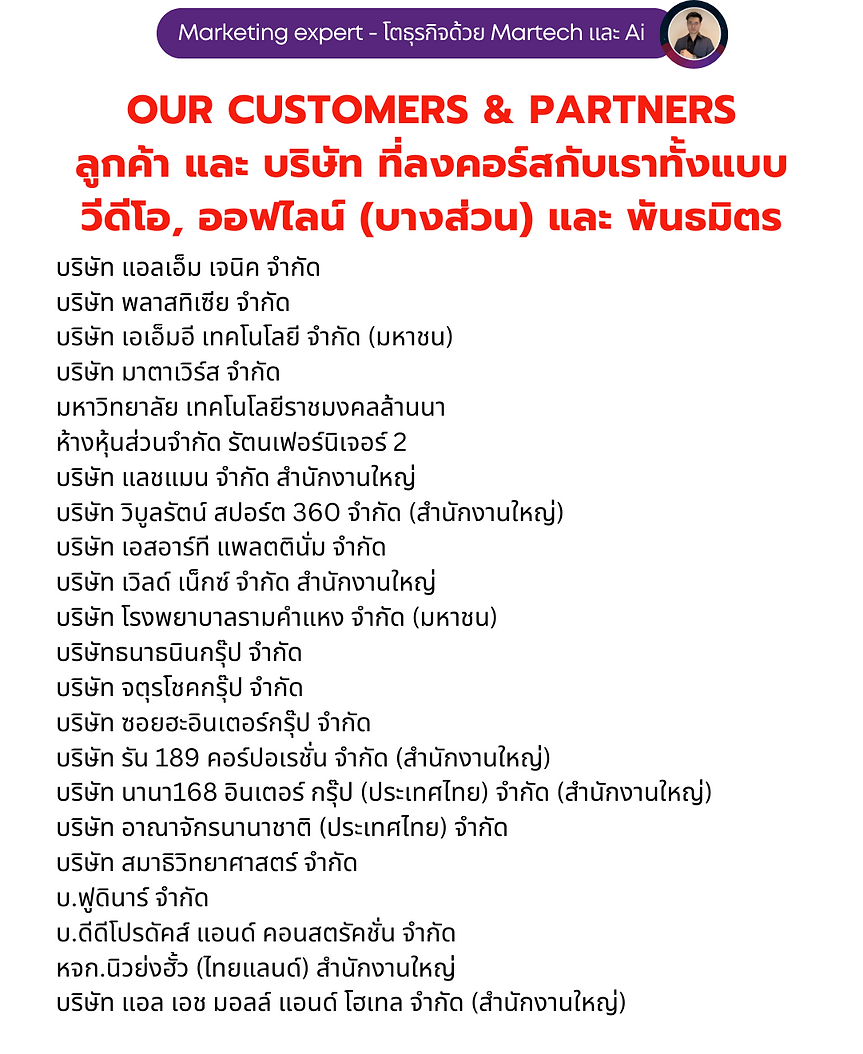 ผลงานลูกค้า Marketing Expert #45