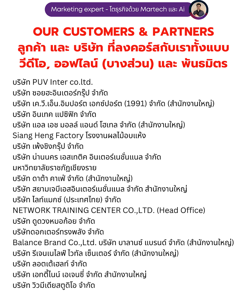 ผลงานลูกค้า Marketing Expert #49