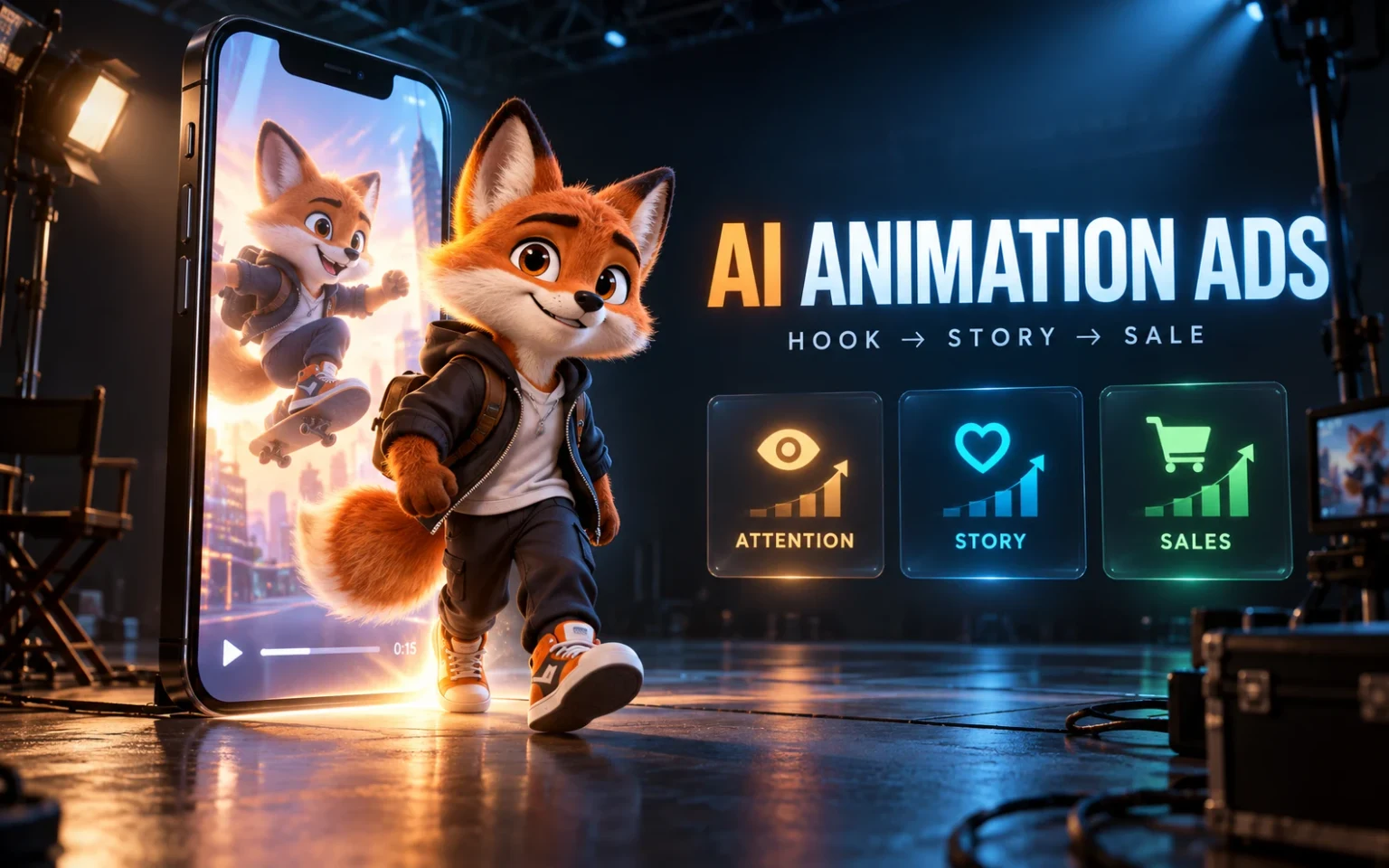 AI Animation Ads ใช้ตัวละคร 3D ดึงคนจาก Hook ผ่าน Story ไปสู่ Sale