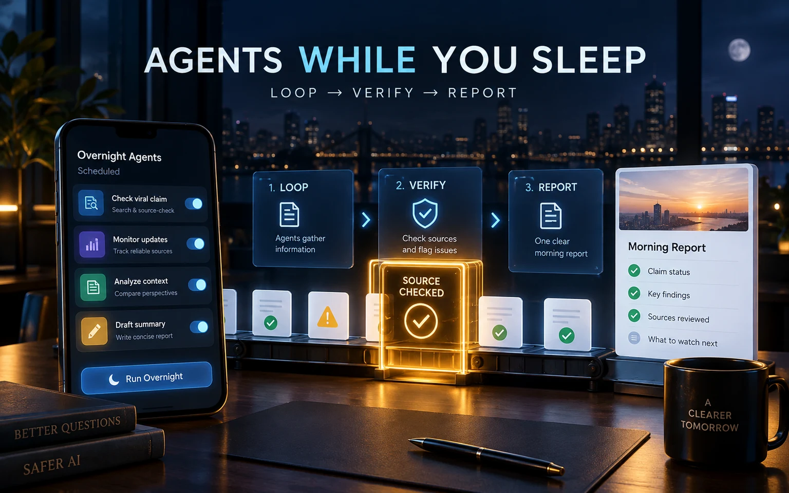 Overnight AI Agents ทำงานตาม Loop ผ่านการ Verify ก่อนส่ง Morning Report