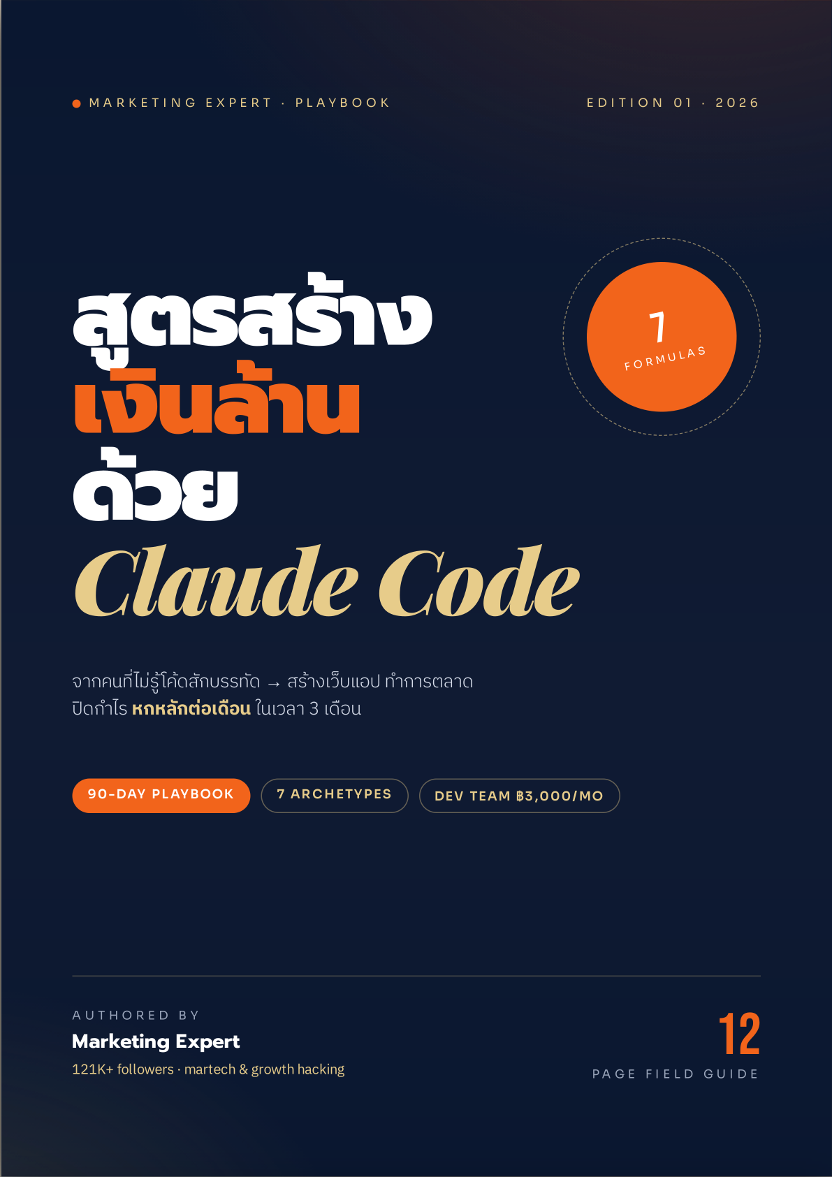 สูตรสร้างเงินล้านด้วย Claude Code — ปกหนังสือ